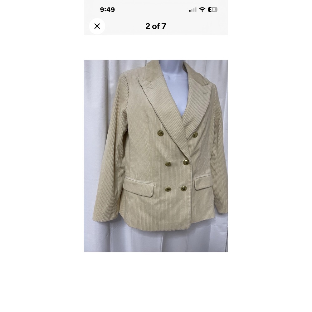 Rowing‎ Blazers x Target Cream Corduroy Double Breasted Blazer Gold Buttons XL